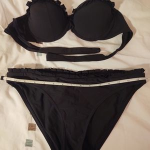 GAP BODY Black strapless ruffle bikini